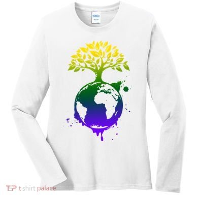 Earth Day Colorful Nature Women's Long Sleeve Shirt