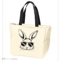 Easter Day Cool Bunny Face With Sunglasses Tote Bag thumb 3