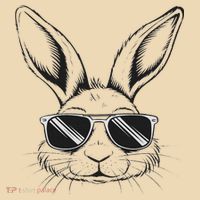 Easter Day Cool Bunny Face With Sunglasses Tote Bag thumb 4