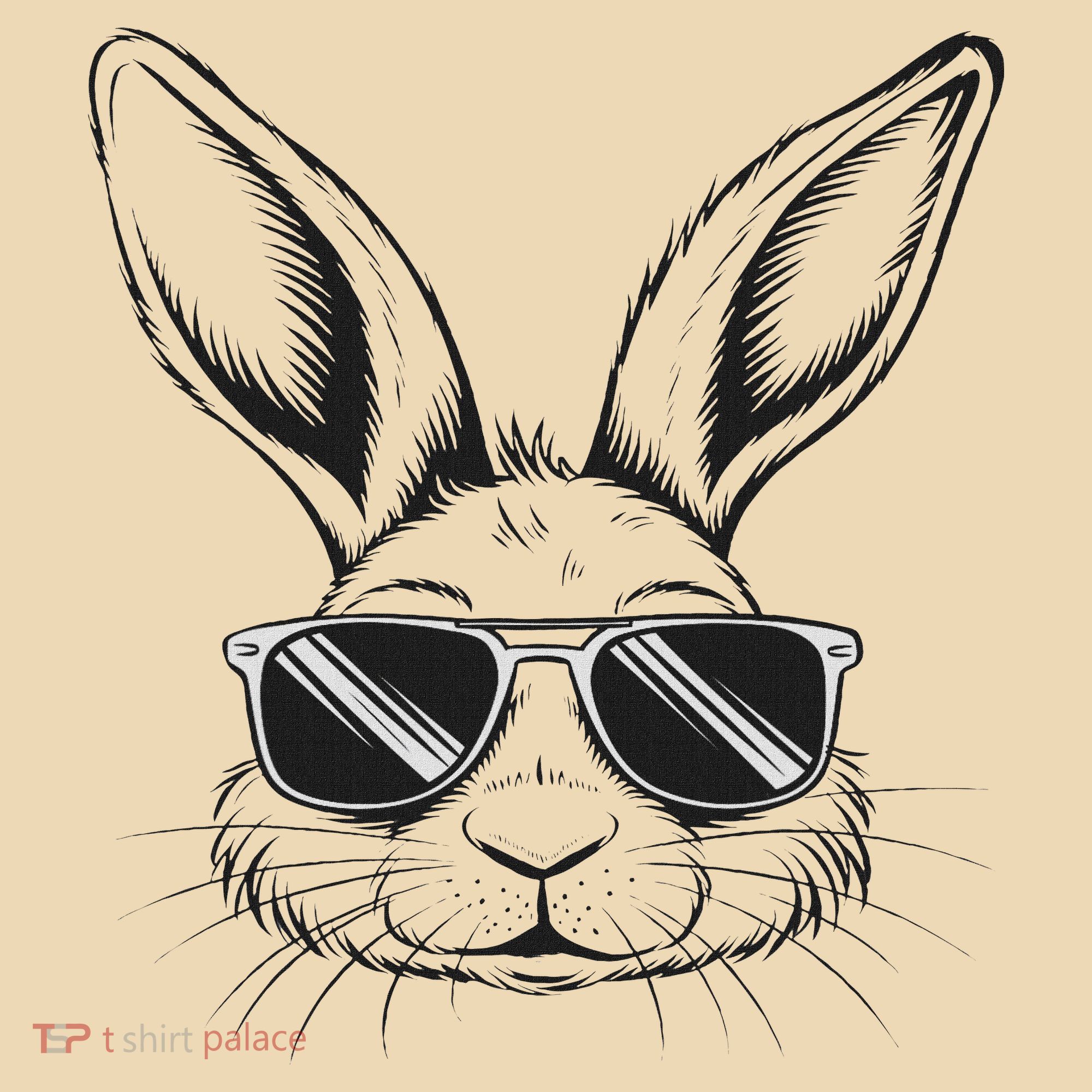 Easter Day Cool Bunny Face With Sunglasses Tote Bag