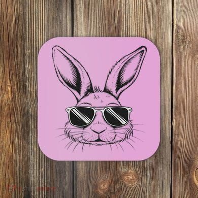 Easter Day Cool Bunny Face With Sunglasses Coaster