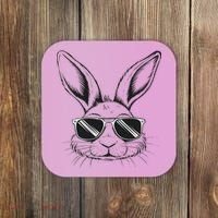 Easter Day Cool Bunny Face With Sunglasses Coaster thumb 0