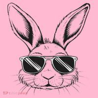 Easter Day Cool Bunny Face With Sunglasses Coaster thumb 2