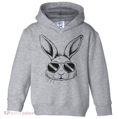 Easter Day Cool Bunny Face With Sunglasses Toddler Hoodie
