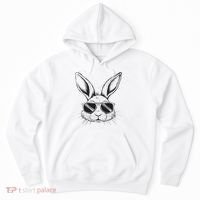 Easter Day Cool Bunny Face With Sunglasses Hoodie thumb 0
