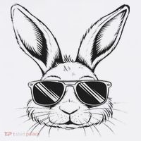 Easter Day Cool Bunny Face With Sunglasses Long Sleeve Shirt thumb 2