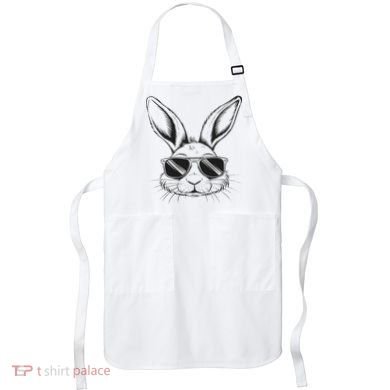 Easter Day Cool Bunny Face With Sunglasses Apron