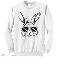 Easter Day Cool Bunny Face With Sunglasses Sweatshirt thumb 0