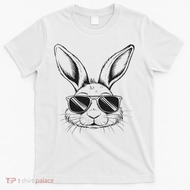 Easter Day Cool Bunny Face With Sunglasses T-Shirt