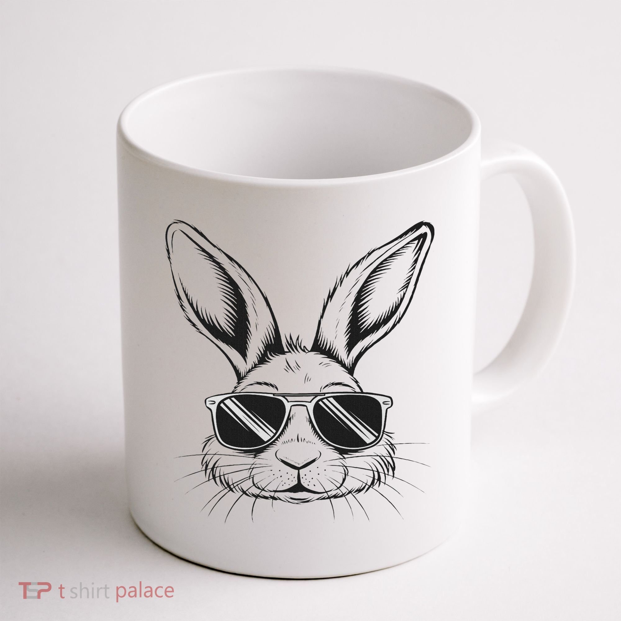 Easter Day Cool Bunny Face With Sunglasses Coffee Mug