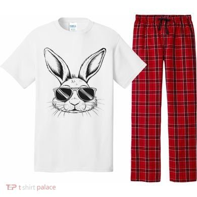 Easter Day Cool Bunny Face With Sunglasses Pajama Set