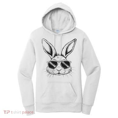 Easter Day Cool Bunny Face With Sunglasses Women's Hoodie