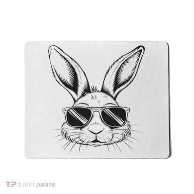 Easter Day Cool Bunny Face With Sunglasses Mousepad