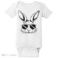 Easter Day Cool Bunny Face With Sunglasses Baby Bodysuit thumb 0