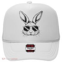 Easter Day Cool Bunny Face With Sunglasses Hat thumb 0