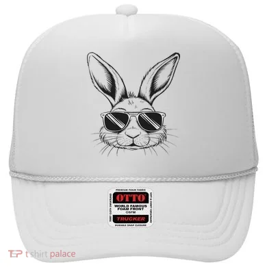 Easter Day Cool Bunny Face With Sunglasses Hat