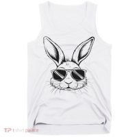 Easter Day Cool Bunny Face With Sunglasses Tank Top thumb 0