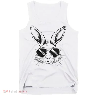 Easter Day Cool Bunny Face With Sunglasses Tank Top