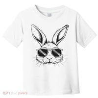 Easter Day Cool Bunny Face With Sunglasses Toddler T-Shirt thumb 0