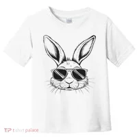Easter Day Cool Bunny Face With Sunglasses Toddler T-Shirt thumb 0