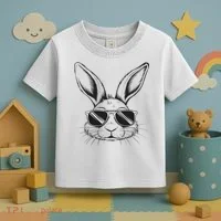 Easter Day Cool Bunny Face With Sunglasses Toddler T-Shirt thumb 3