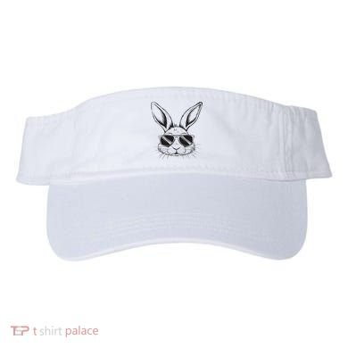 Easter Day Cool Bunny Face With Sunglasses Visor