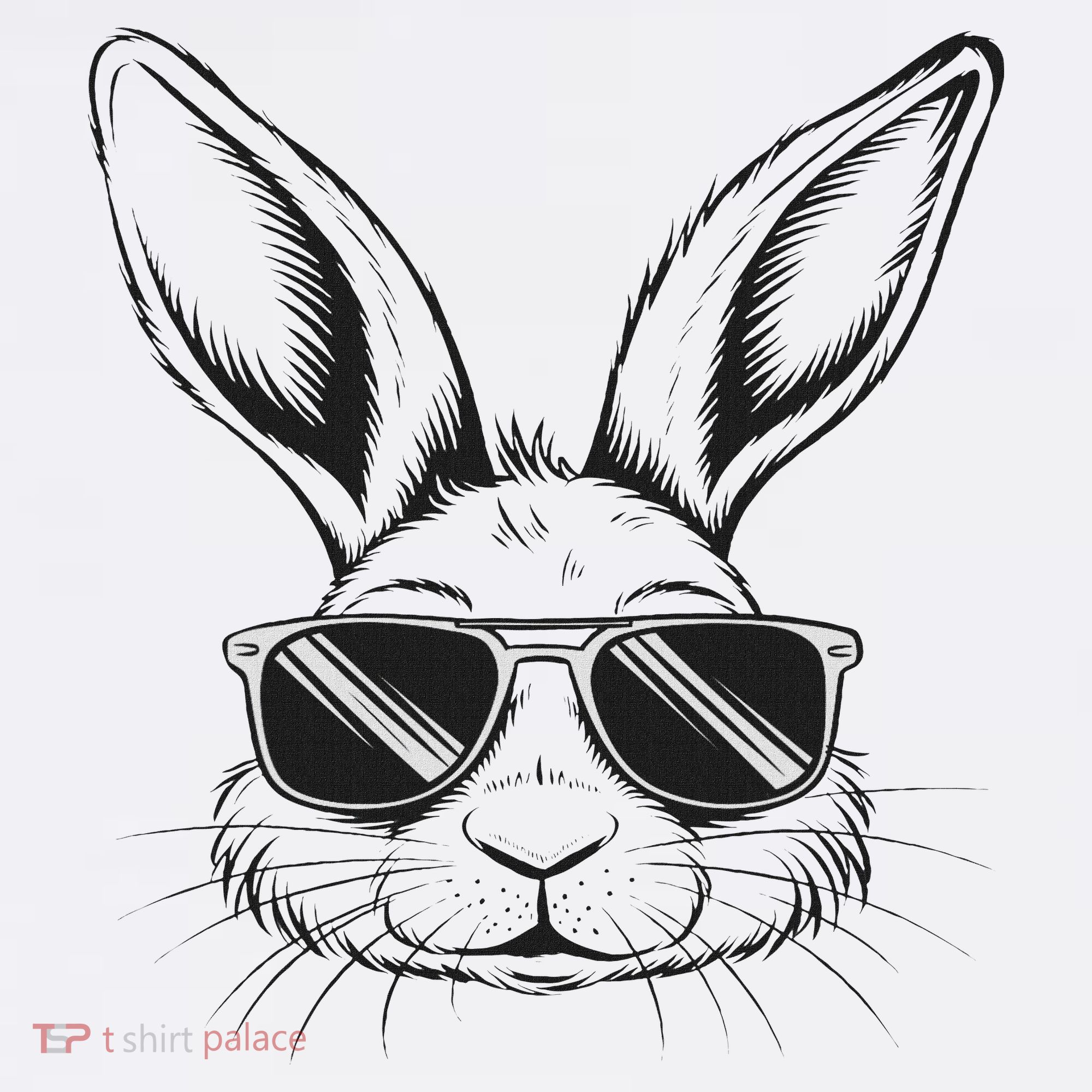 Easter Day Cool Bunny Face With Sunglasses Women's Long Sleeve Shirt