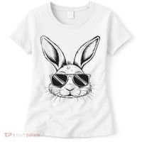 Easter Day Cool Bunny Face With Sunglasses Women's T-Shirt thumb 0