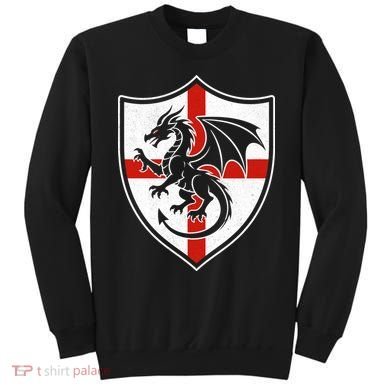 England Dragon Crest Shield Red Cross Emblem Sweatshirt