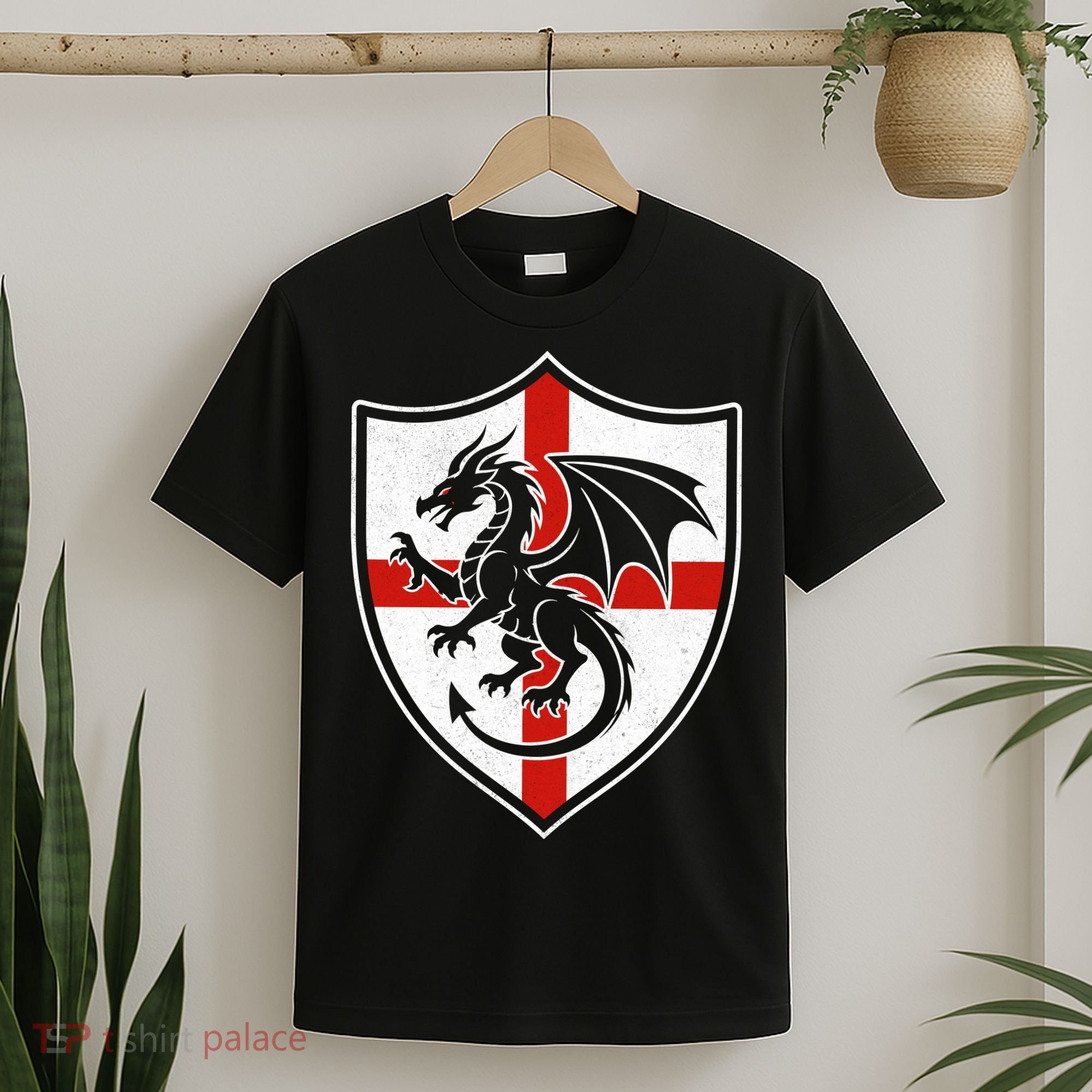 England Dragon Crest Shield Red Cross Emblem T-Shirt