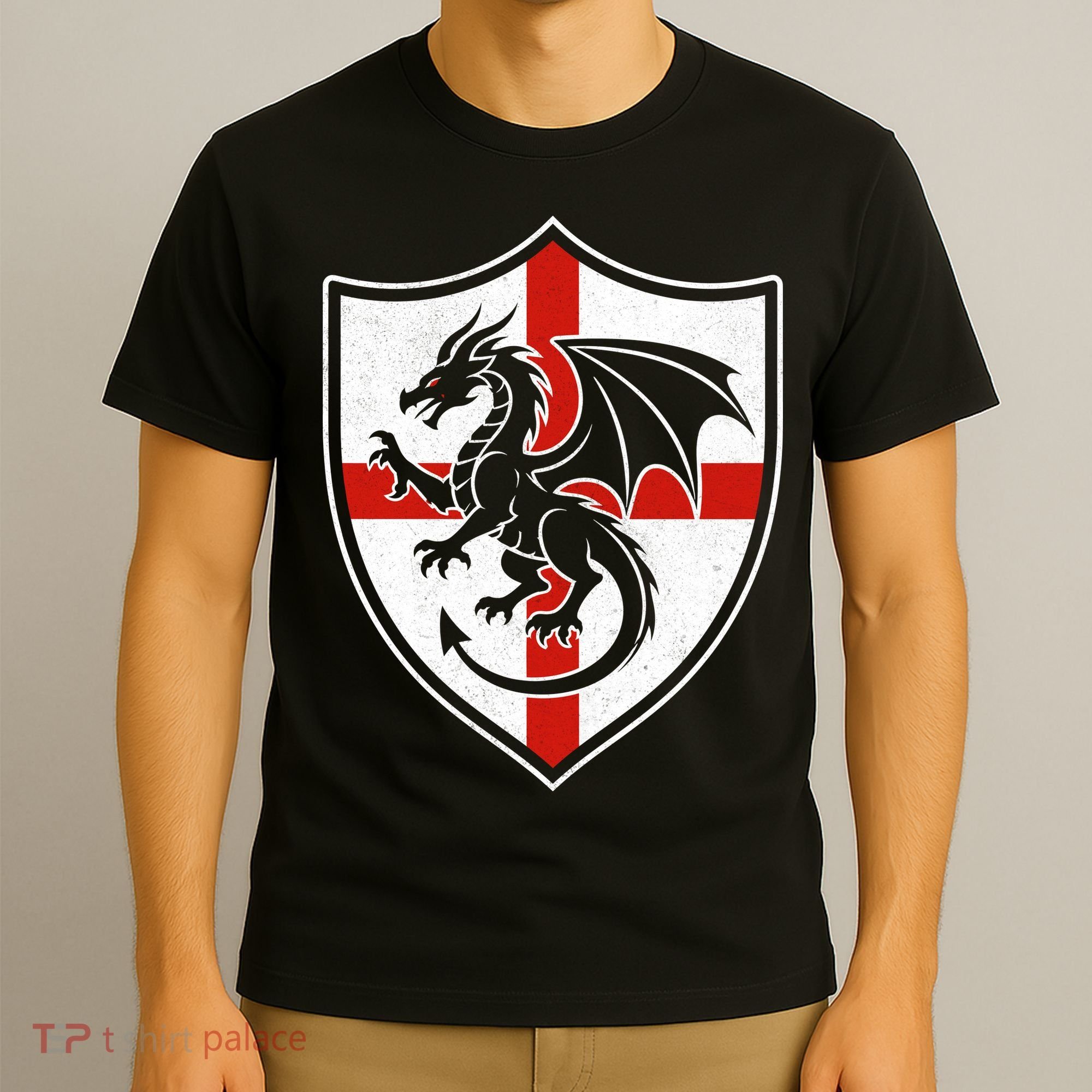 England Dragon Crest Shield Red Cross Emblem T-Shirt