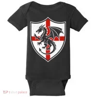 England Dragon Crest Shield Red Cross Emblem Baby Bodysuit thumb 0