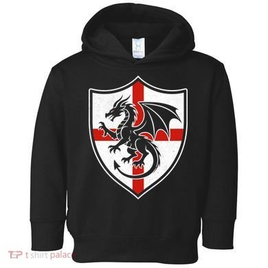 England Dragon Crest Shield Red Cross Emblem Toddler Hoodie