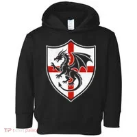 England Dragon Crest Shield Red Cross Emblem Toddler Hoodie thumb 0