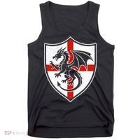 England Dragon Crest Shield Red Cross Emblem Tank Top thumb 0