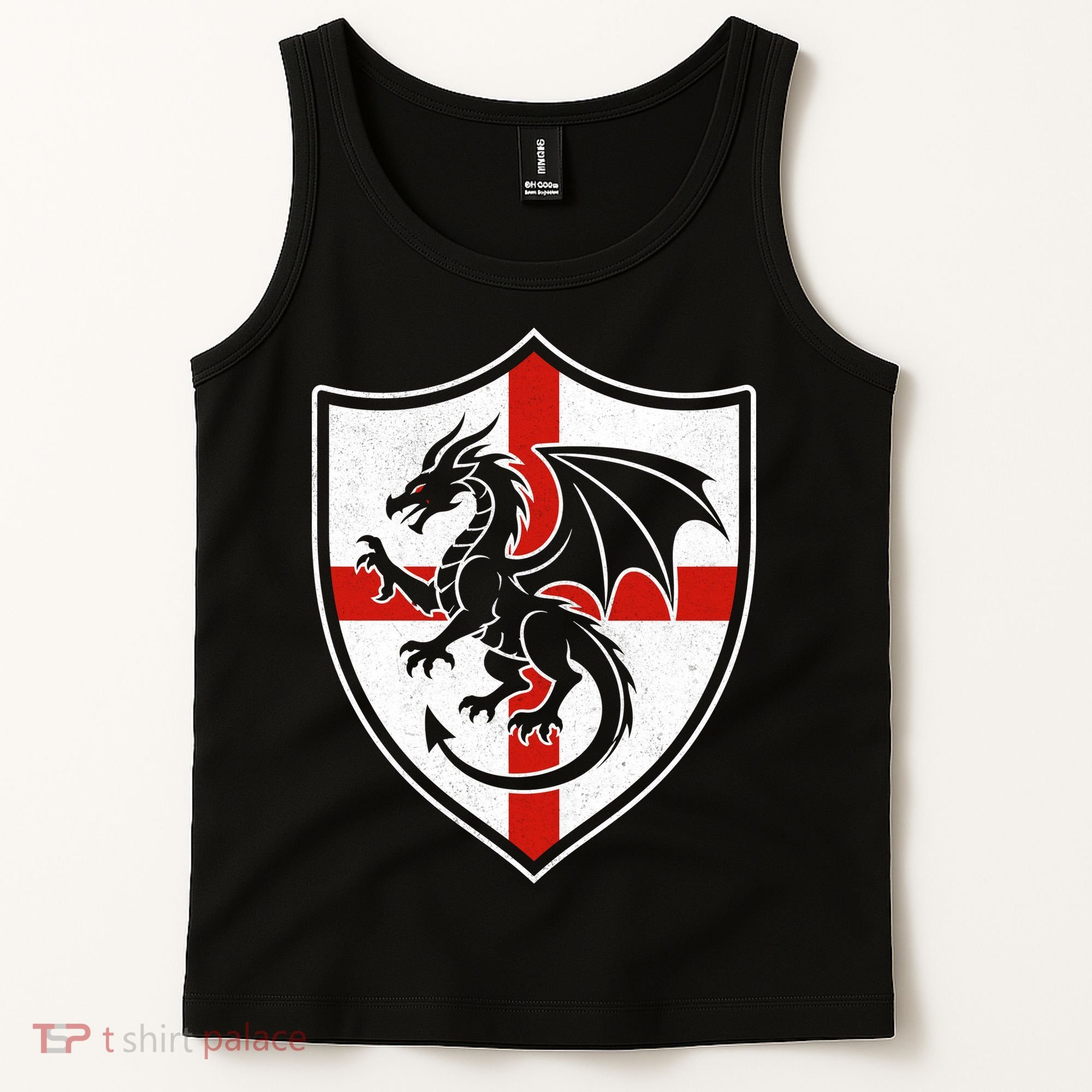 England Dragon Crest Shield Red Cross Emblem Tank Top