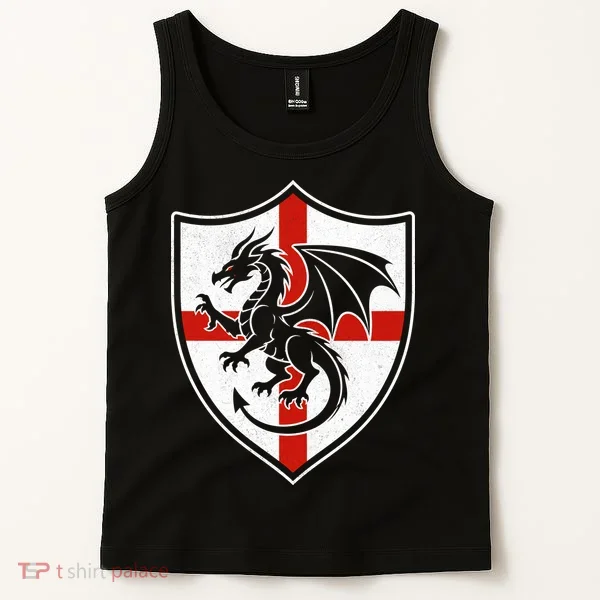 England Dragon Crest Shield Red Cross Emblem Tank Top