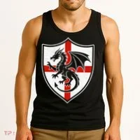 England Dragon Crest Shield Red Cross Emblem Tank Top thumb 3