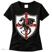 England Dragon Crest Shield Red Cross Emblem Women's T-Shirt thumb 0