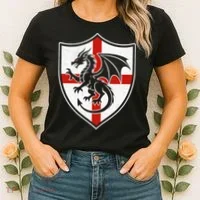 England Dragon Crest Shield Red Cross Emblem Women's T-Shirt thumb 2