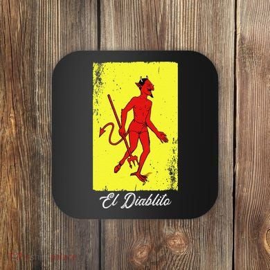El Diablito Card Mexican Lottery Card Coaster