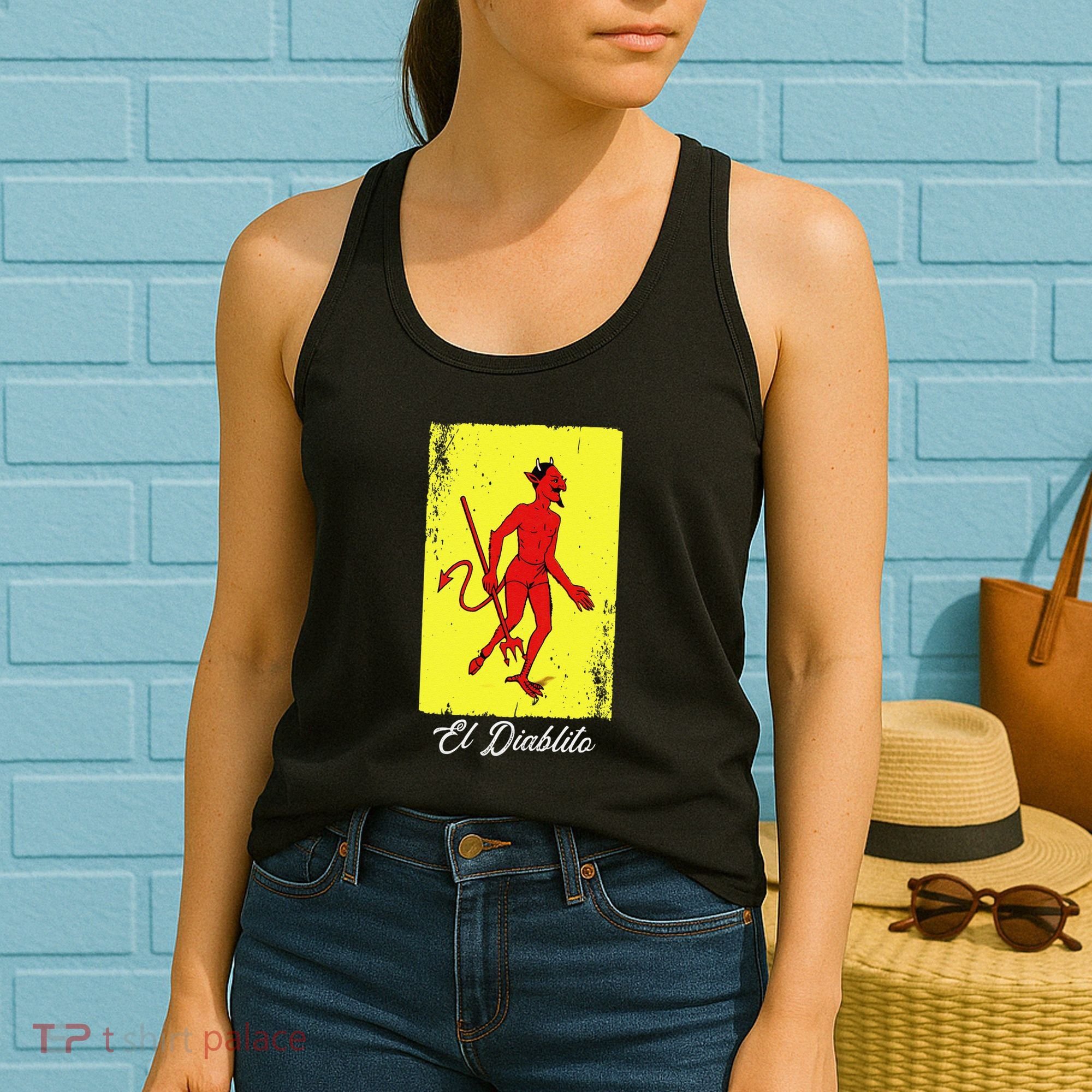 El Diablito Card Mexican Lottery Card Women's Tank Top