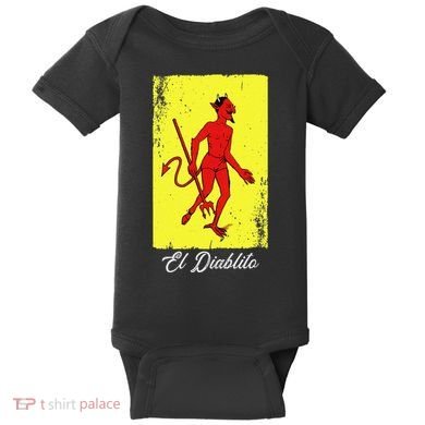 El Diablito Card Mexican Lottery Card Baby Bodysuit