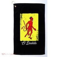 El Diablito Card Mexican Lottery Card Golf Towel thumb 0