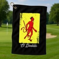 El Diablito Card Mexican Lottery Card Golf Towel thumb 1