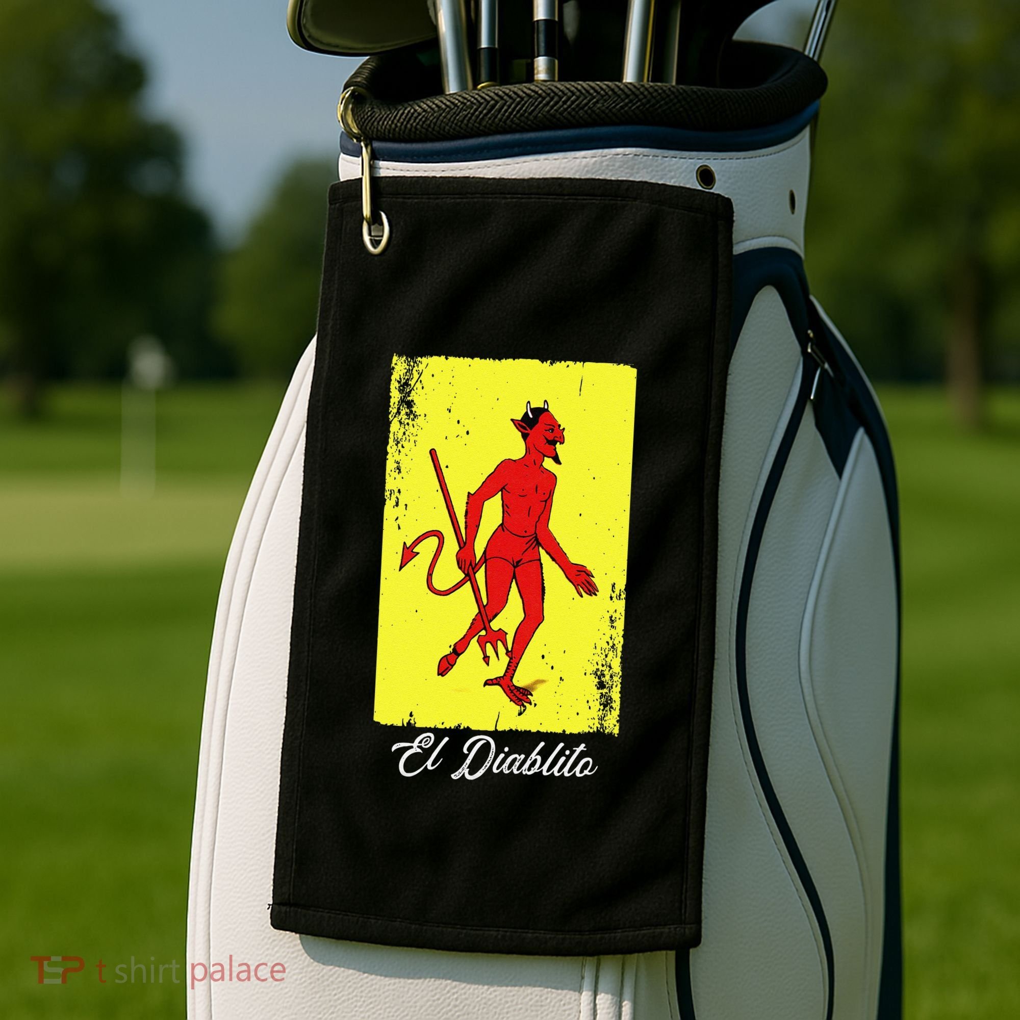 El Diablito Card Mexican Lottery Card Golf Towel