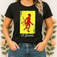 El Diablito Card Mexican Lottery Card Women's T-Shirt thumb 2