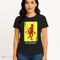 El Diablito Card Mexican Lottery Card Women's T-Shirt thumb 4