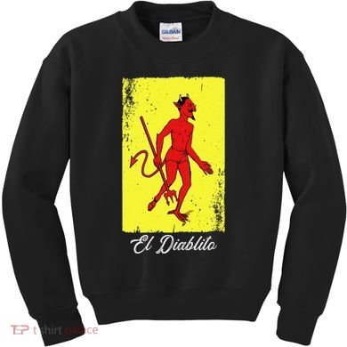 El Diablito Card Mexican Lottery Card Kids Sweatshirt