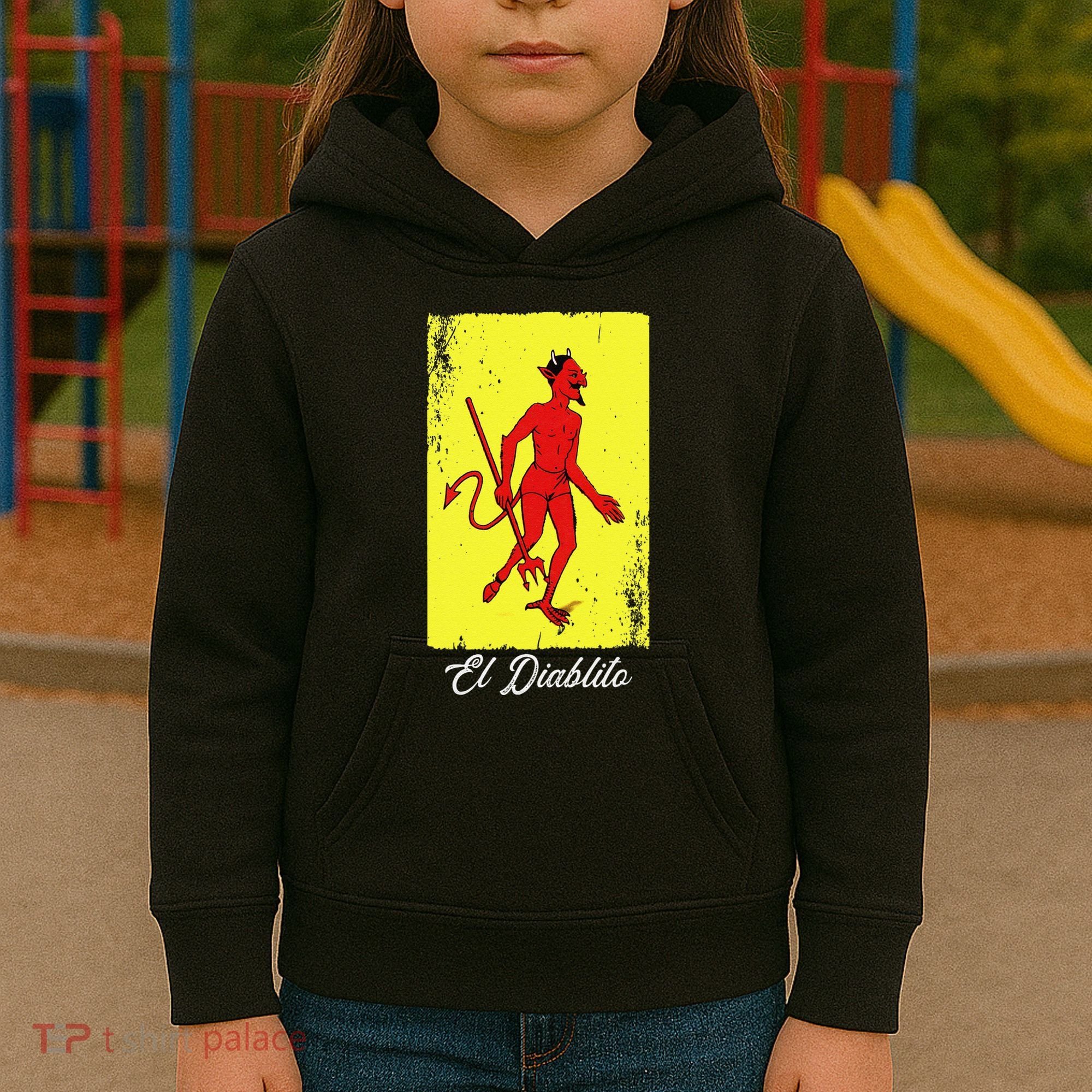 El Diablito Card Mexican Lottery Card Kids Hoodie